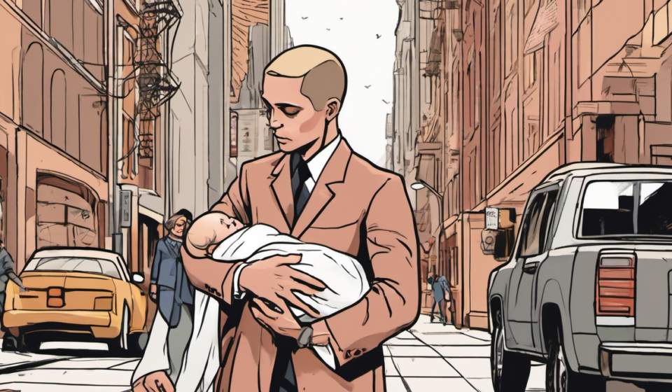 Lady Gaga Cuddles Newborn in First Public Photos — AI-generated editorial illustration
