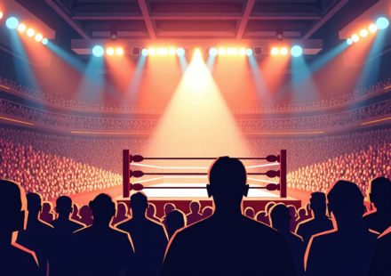 AEW Blood & Guts 2026 Set for Jacksonville’s Veterans Memorial Arena — AI-generated editorial illustration