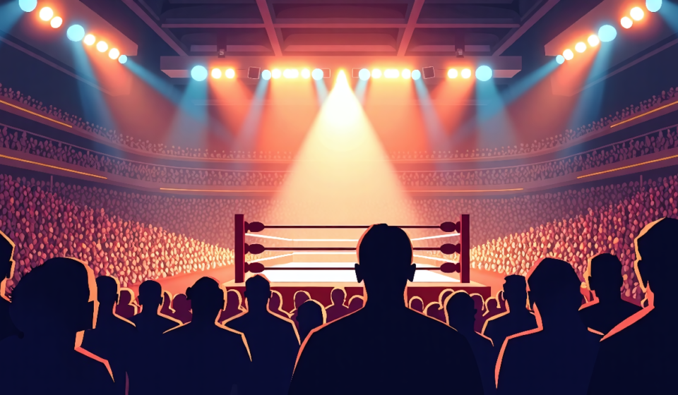AEW Blood & Guts 2026 Set for Jacksonville’s Veterans Memorial Arena — AI-generated editorial illustration