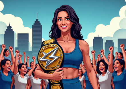 Stephanie Vaquer Captures WWE Women’s World Title in Chile — AI-generated editorial illustration