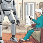 AI Home Robot Helps Seniors Call for Help and Connects Family — AI-generated editorial illustration