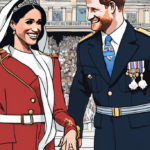 Prince Harry & Meghan Roast on SNL UK After Return to England — AI-generated editorial illustration