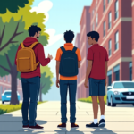 A Former Football Star’s Backpack Became a Lifeline in Austin — AI-generated editorial illustration