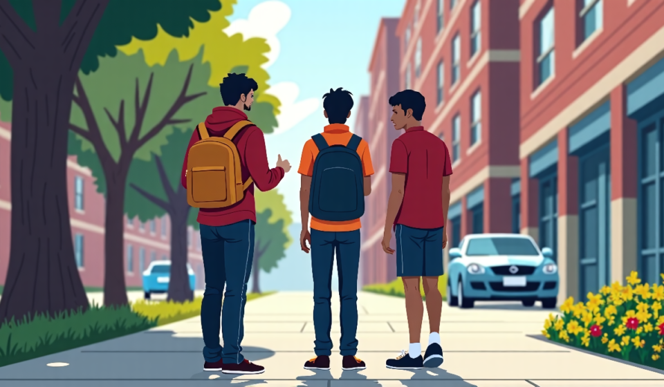 A Former Football Star’s Backpack Became a Lifeline in Austin — AI-generated editorial illustration