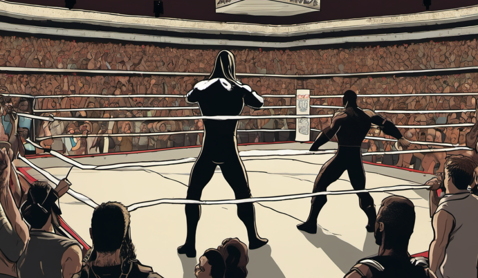 Sikoa, Rollins & Knight Shake Up WWE Chile with ‘Too Cool’ Dance — AI-generated editorial illustration