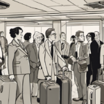 Cruise Travelers Clash Over Rolling Suitcase Etiquette — AI-generated editorial illustration