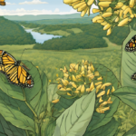 Monarch Caterpillars Feast on New York’s Hudson Valley — AI-generated editorial illustration