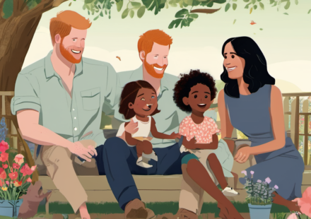Meghan Markle Shares Intimate Glimpse of Harry’s New UK Life — AI-generated editorial illustration