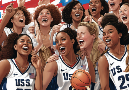 USA Clinches Fifth Consecutive Women’s FIBA World Cup Title Over France — AI-generated editorial illustration