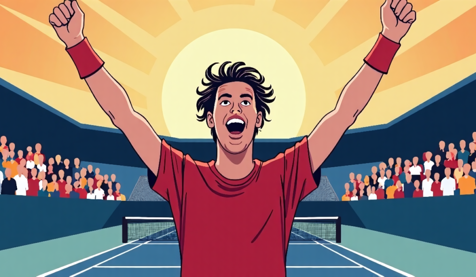 Zverev Claims U.S. Open Title, Defeating Ben Shelton — AI-generated editorial illustration
