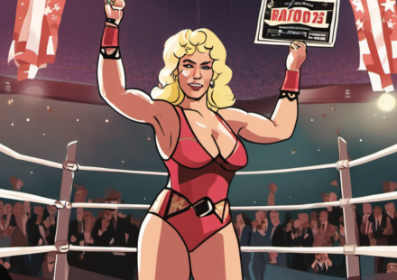 Missy Hyatt Auctions Off Breast Implants: A Surprising Twist in Wrestling Fame — AI-generated editorial illustration