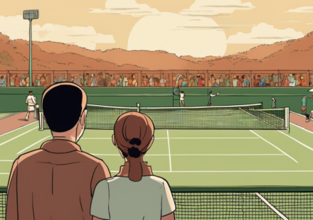 Savannah Guthrie Braces for U.S. Open Final Amid Personal Challenges — AI-generated editorial illustration