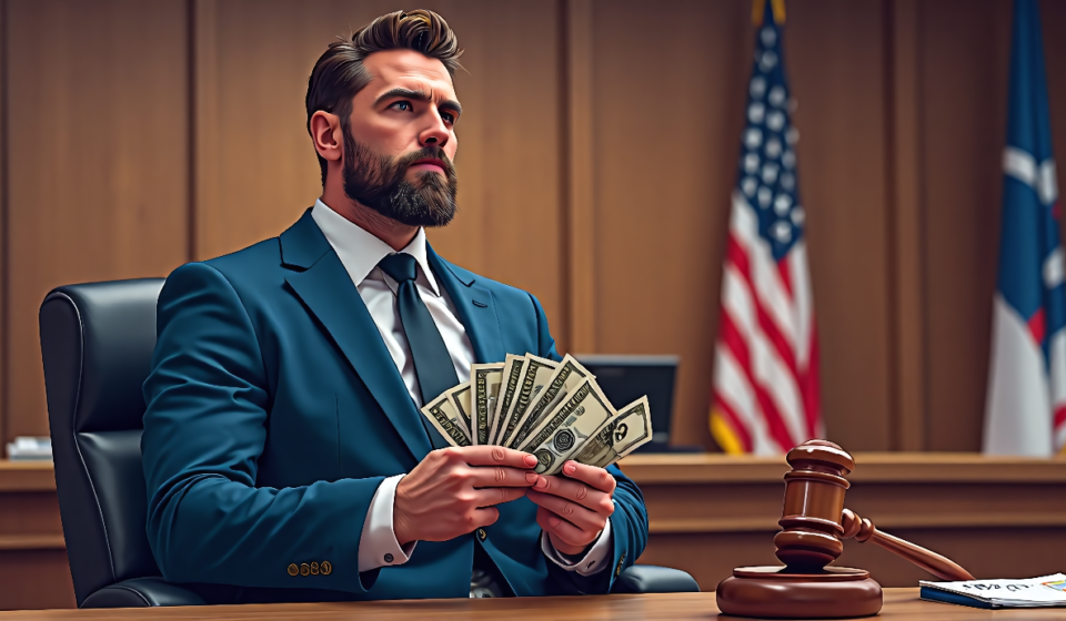 Former NFL Star Kroy Biermann Ordered to Pay $64K Gambling Debt — AI-generated editorial illustration