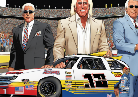 Ric Flair & Ricky Morton Head to Bristol NASCAR Weekend — AI-generated editorial illustration