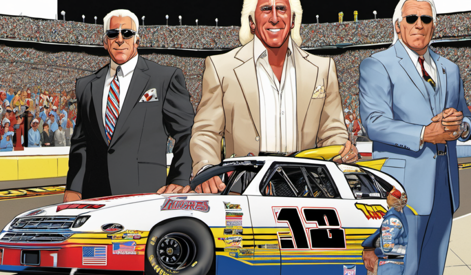 Ric Flair & Ricky Morton Head to Bristol NASCAR Weekend — AI-generated editorial illustration