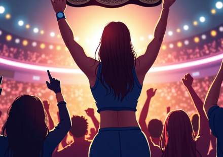 Stephanie Vaquer Claims WWE Women’s World Title in Historic Chile Show — AI-generated editorial illustration