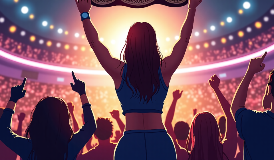Stephanie Vaquer Claims WWE Women’s World Title in Historic Chile Show — AI-generated editorial illustration