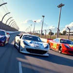 Gateway Chase: Blaney, Logano, Bell Tied for Top Spot — AI-generated editorial illustration
