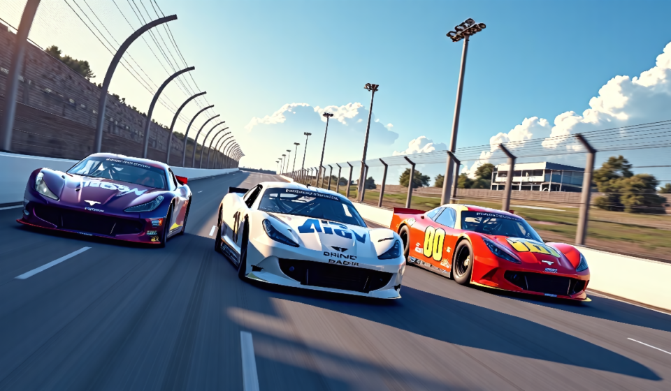 Gateway Chase: Blaney, Logano, Bell Tied for Top Spot — AI-generated editorial illustration