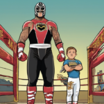 Rey Mysterio’s Family‑First WWE Dream: Dominik & Aalyah — AI-generated editorial illustration