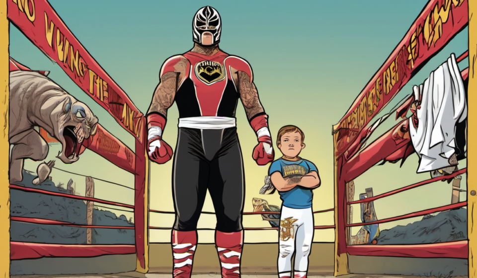 Rey Mysterio’s Family‑First WWE Dream: Dominik & Aalyah — AI-generated editorial illustration