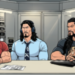 Inside the Ring: How Cena, Reigns, and Styles Prep Before the Match — AI-generated editorial illustration