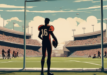 Giants RB Cam Skattebo’s MetLife Gate Fiasco: A Sunday Showdown — AI-generated editorial illustration