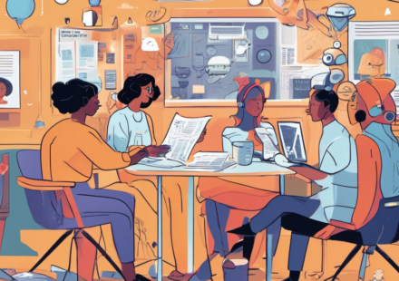 Readers Take AI Writing into Their Own Hands — AI-generated editorial illustration