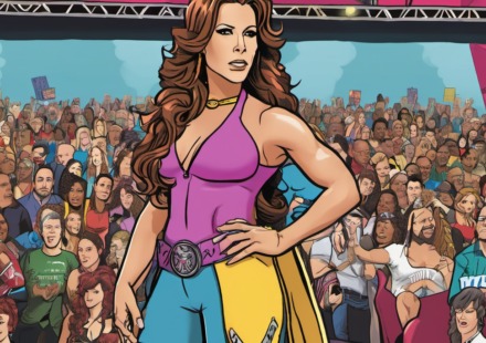 Mickie James & Bret Hart Headline Hamilton Comic Con 2026 — AI-generated editorial illustration