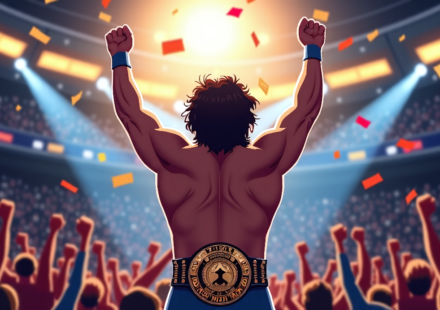 El Grande Americano Claims AAA Mega Title Over Dominik Mysterio — AI-generated editorial illustration