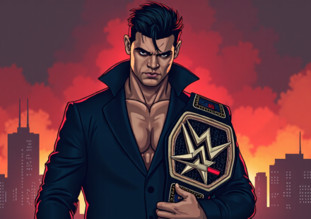 Dominik Mysterio Reveals He’d Be an ‘Absolutely Despicable’ WWE Champion — AI-generated editorial illustration