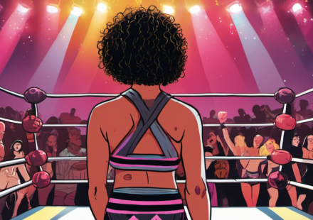 Thekla Reflects on the Wild Austrian Wrestling Show That Sparked Her Career — AI-generated editorial illustration