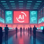 Tech Stocks Slide as AI Leaders Urge Industry Slowdown — AI-generated editorial illustration