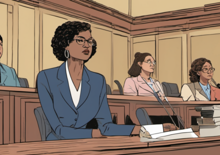 Juror Claims Panel Saw Case as Chance to Help Women — AI-generated editorial illustration