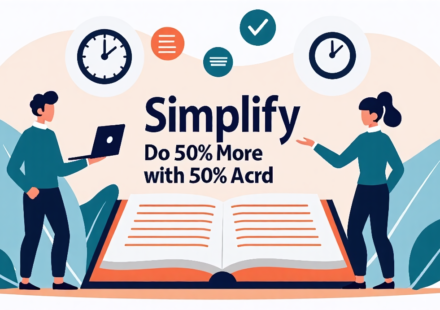 Axios Founders Reveal How to Do 50% More With 50% Less — AI-generated editorial illustration