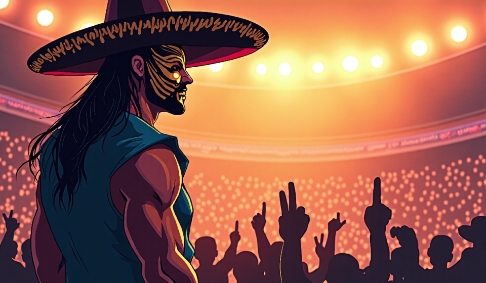 Roman Reigns Preps for Lucha Libre Showdown in Mexico City — AI-generated editorial illustration