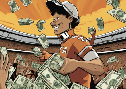 Texas’ 35‑Point Comeback Yields $2.1 Million Win for Bold Bettor — AI-generated editorial illustration