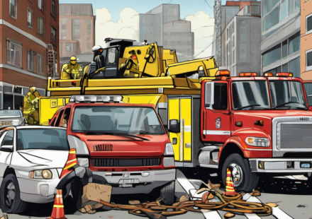 Construction Rig Collapse Traps Workers in Miami’s Brickell District — AI-generated editorial illustration