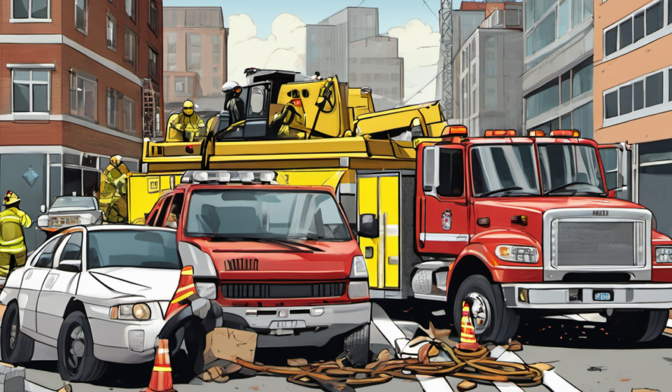 Construction Rig Collapse Traps Workers in Miami’s Brickell District — AI-generated editorial illustration