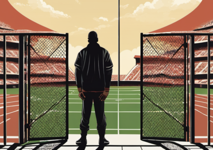 Macklemore Claims NFL Owners Blocked Him From Ed Sheeran Tour — AI-generated editorial illustration