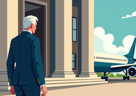 Jeff Bezos Skips Jury Duty to Stay Silent on Amazon Plane Crash — AI-generated editorial illustration