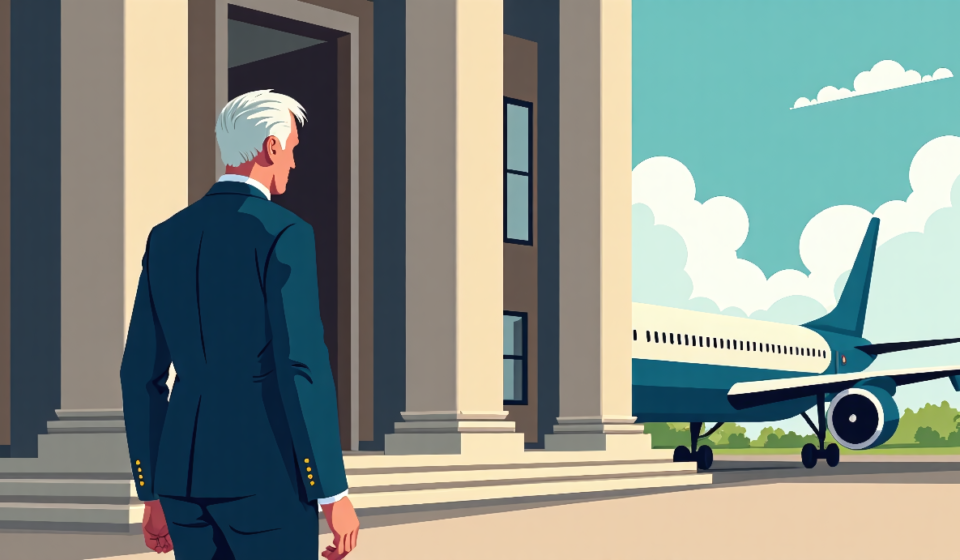 Jeff Bezos Skips Jury Duty to Stay Silent on Amazon Plane Crash — AI-generated editorial illustration