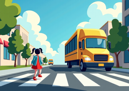 Surveillance Video Shows Girl Surviving Truck Accident in Philadelphia — AI-generated editorial illustration