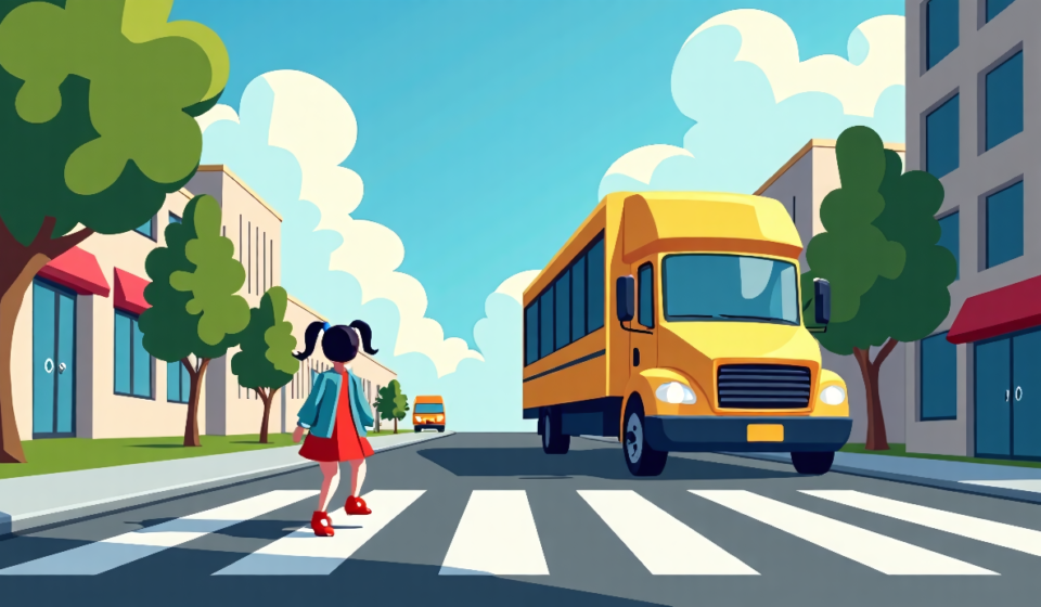 Surveillance Video Shows Girl Surviving Truck Accident in Philadelphia — AI-generated editorial illustration