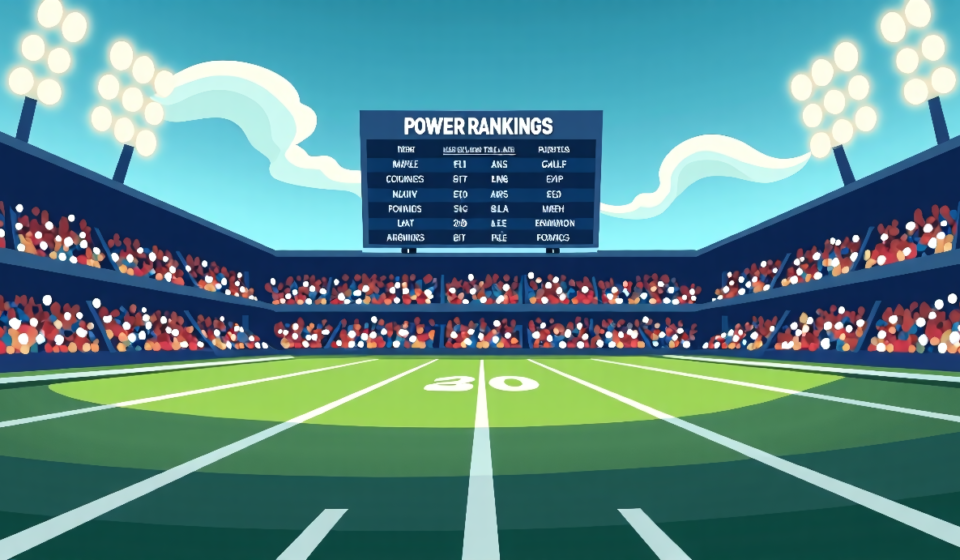 2026 NFL Power Rankings: Week 2 Shockers and the Biggest Opening Losses — AI-generated editorial illustration