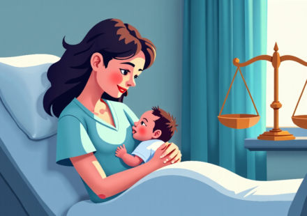 Surrogate Urges Supreme Court to Protect Newborn from Texas‑California Move — AI-generated editorial illustration