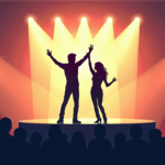 Justin Bieber and Harry Styles Top the List for 2027 Super Bowl Halftime Show — AI-generated editorial illustration