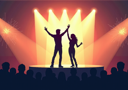Justin Bieber and Harry Styles Top the List for 2027 Super Bowl Halftime Show — AI-generated editorial illustration