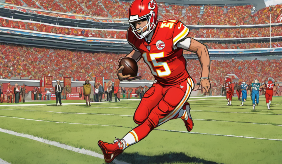Mahomes Returns to Lead Chiefs Over Broncos in Monday Night Thriller — AI-generated editorial illustration