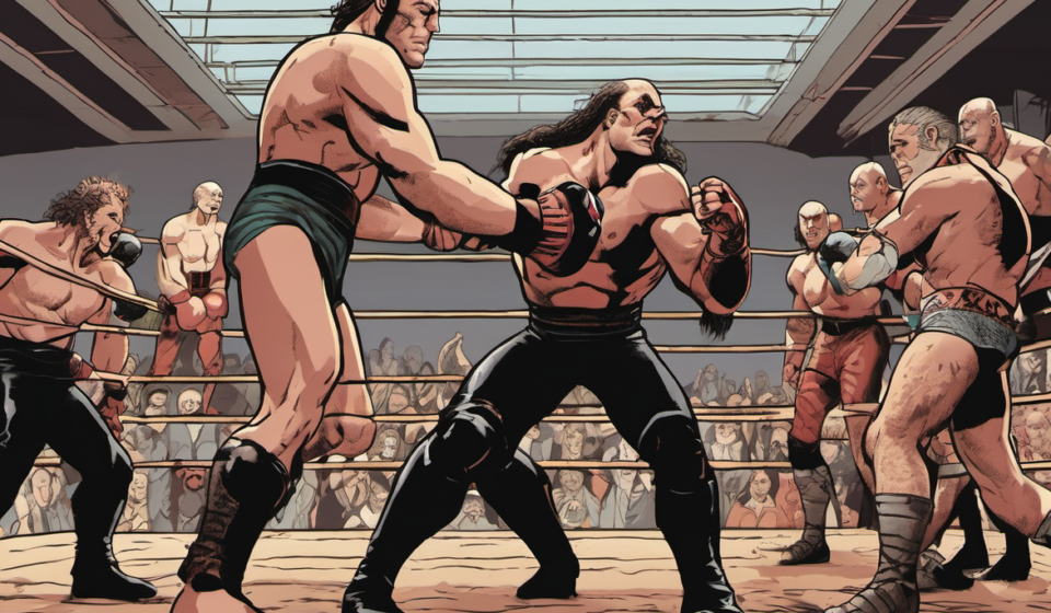 Wyatt Sicks Returns to Face Gangrel & The Righteous for BRCW Titles — AI-generated editorial illustration